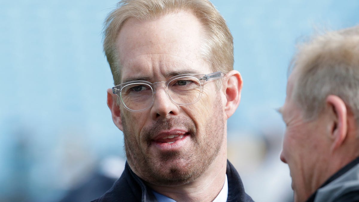 Fox Sports commentator Joe Buck on the field prior to the game between the Seattle Seahawks and Carolina Panthers in a NFC Divisional round playoff game in 2016.