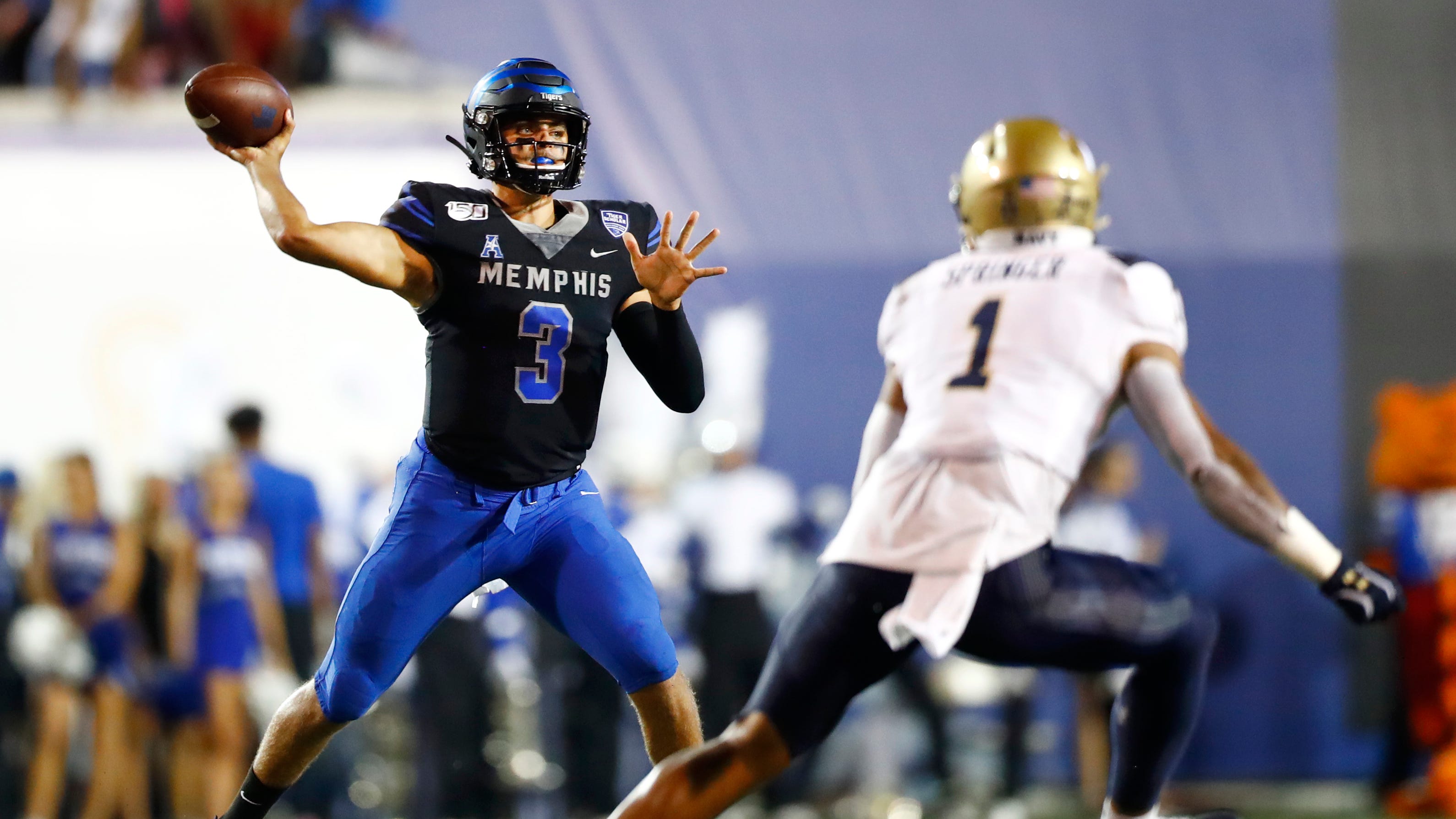 Memphis Navy Brady White Answers Boo Birds For Tigers Football