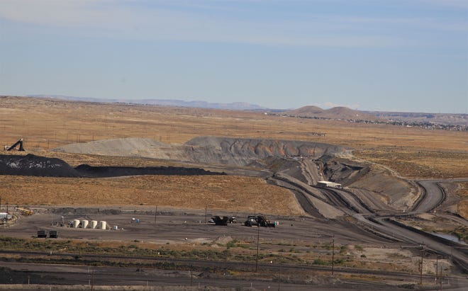 The San Juan Mine is pictured, Wednesday, Sept. 25, 2019, from the San Juan Generating Station in Waterflow. Unlike the nearby Navajo Mine, the San Juan Mine has been transformed into an underground mine after initially being a surface mine.