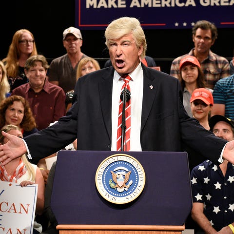 Alec Baldwin portrays President Donald Trump durin