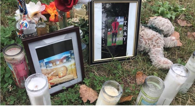 A shrine to Tray Smith honored the slain teen. It was recently desecrated.