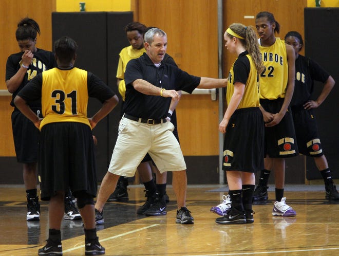A 2010 file photo of former Monroe Community College women's basketball coach Tim Parrinello. Parrinello has not been employed at MCC since Sept. 1 and the college has canceled the 2019-20 women's basketball season due to low roster numbers.
