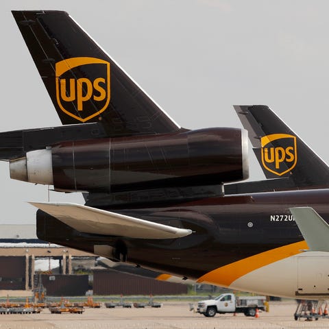 In this June 24, 2019, photo a UPS aircraft taxis 