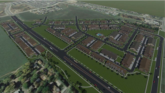 Pictured is a rendering of the proposed Northfield subdivision in northeast Fort Collins.