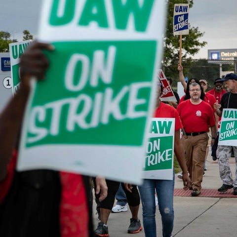 UAW strikers with Local 22 take to the streets out