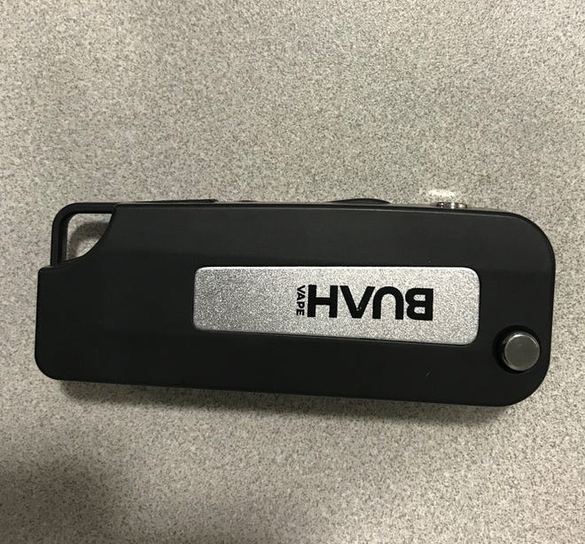 What could easily be mistaken for a key fob by the untrained eye, is actually one of many styles of vaping devices. This particular device was confiscated by a Muskingum County School Resource Officer.