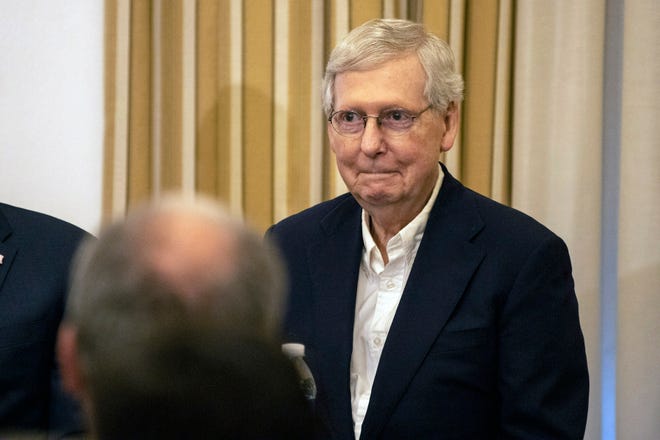 Sen. Mitch McConnell was a guest speaker at University of Louisville on Friday afternoon.
