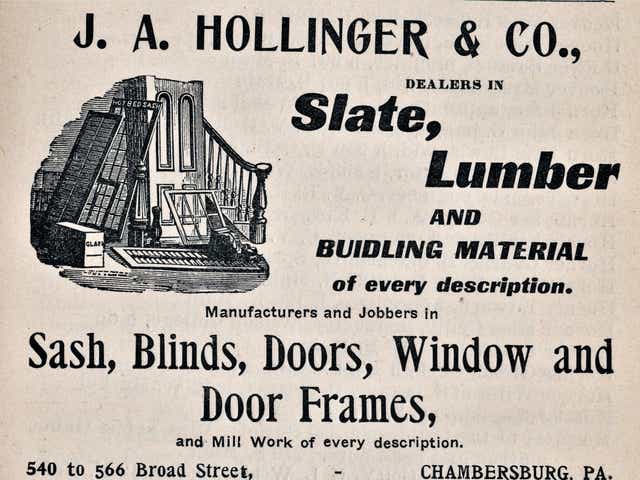 Chambersburg History J A Hollinger And His Planing Mill