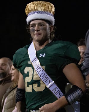 Jonah Schrock was crowned Howell's homecoming king at halftime after rushing for five touchdowns in the first half of a 65-7 rout of Salem on Friday, Oct. 4, 2019.