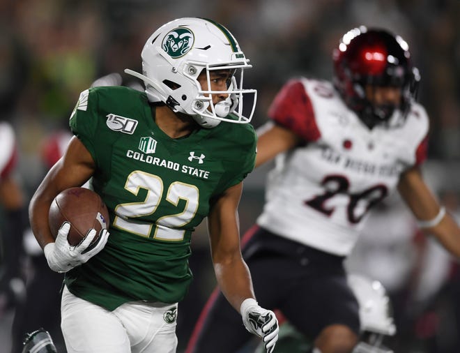 Colorado State's Dante Wright runs the ball during an Oct. 5, 2019, game against San Diego State at Canvas Stadium. CSU's football team plays a road game this Saturday at Fresno State.