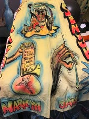 This senior cord skirt features the mid-1960's artistic style of Ed "Big Daddy" Roth, originator of Rat Fink.