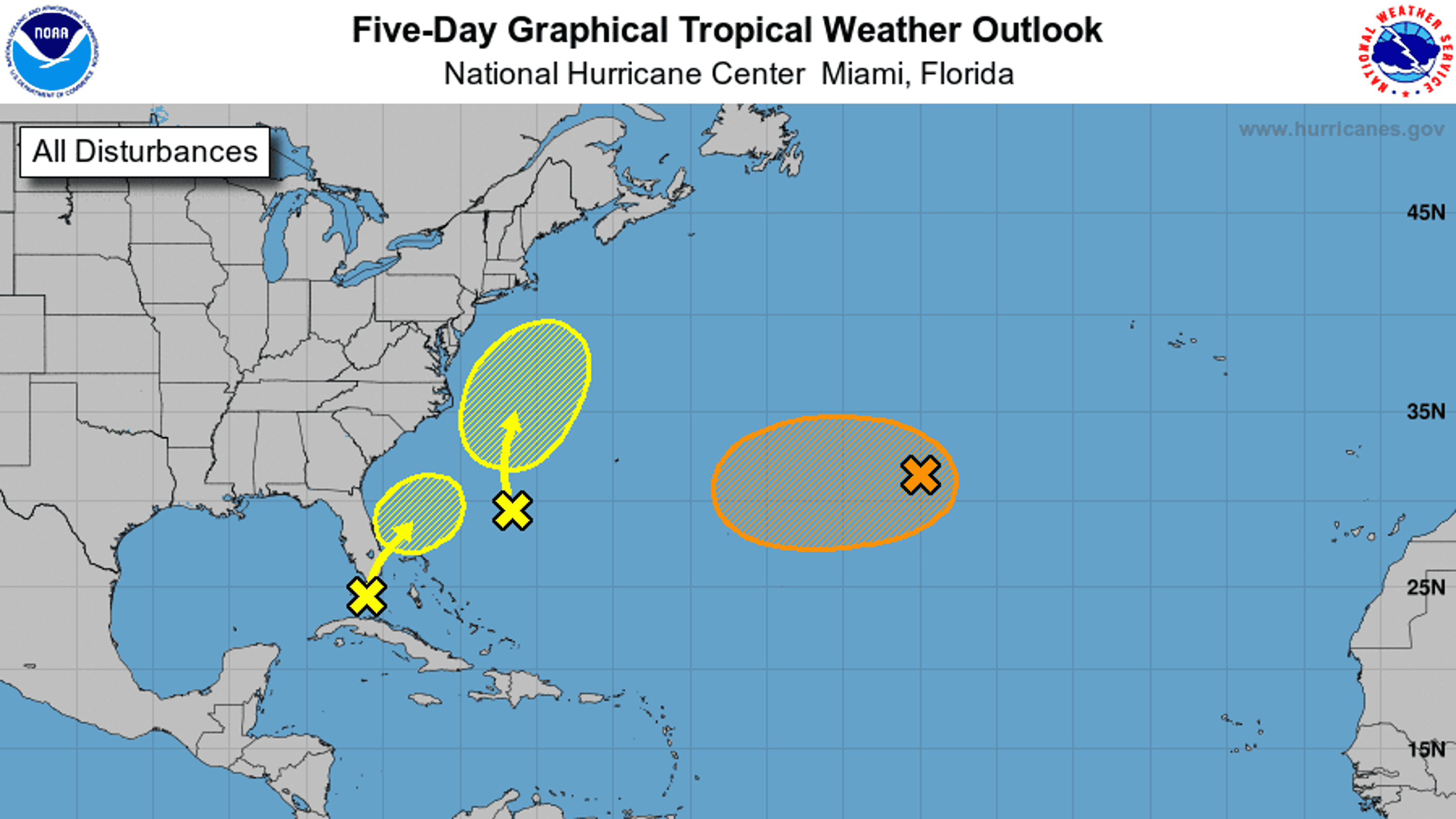 National Hurricane Center watching three areas in Atlantic basin