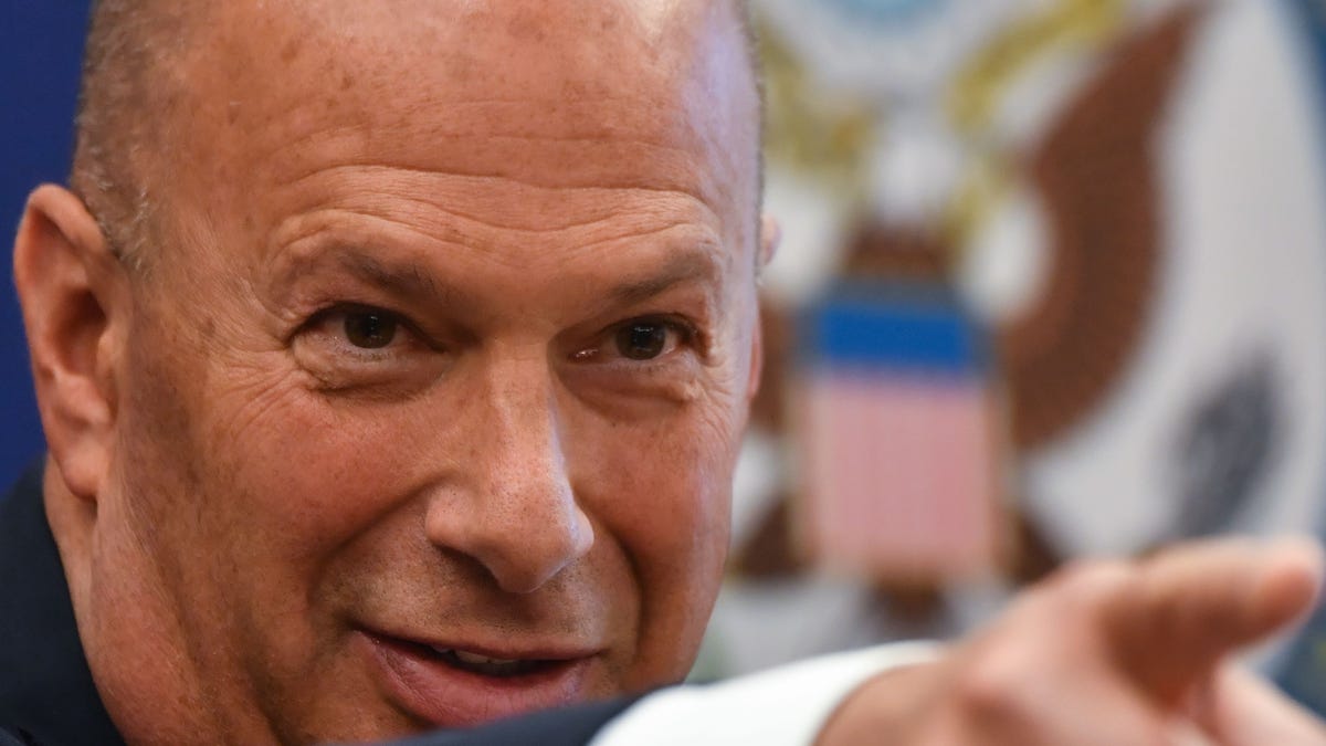 US Ambassador to the European Union, Gordon Sondland addresses the media during a press conference at the US Embassy to Romania in Bucharest on  on Sept. 5, 2019.