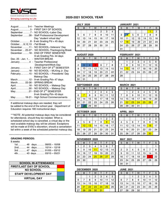 usi academic calendar 2021 Evsc Releases Academic Calendar For 2020 2021 usi academic calendar 2021