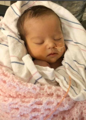 A photo of newborn Valentina StellaMaris Duffy, the ninth child of Sean Duffy and Rachel Campos-Duffy.