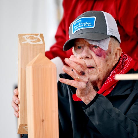Former President Jimmy Carter at work on Oct. 7, 2