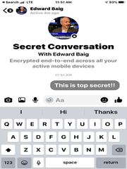 A "secret" encrypted conversation in Facebook Messenger