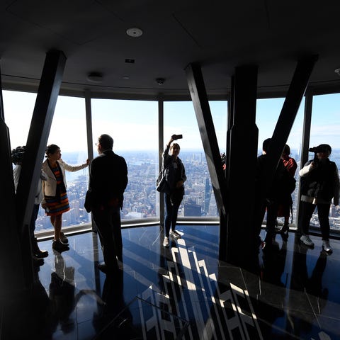 Members of the media preview the newly renovated 1