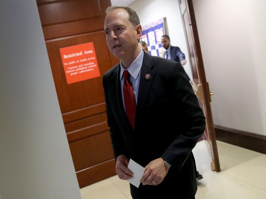 Rep. Adam Schiff (D-CA), Chairman of the House Select Committee on Intelligence Committee arrives at a press conference at the U.S. Capitol on Oct. 8, 2019 in Washington, DC. Schiff spoke on reports that the Trump administration has blocked the testimony of U.S. Ambassador to the European Union Gordon Sondland in the House impeachment inquiry.