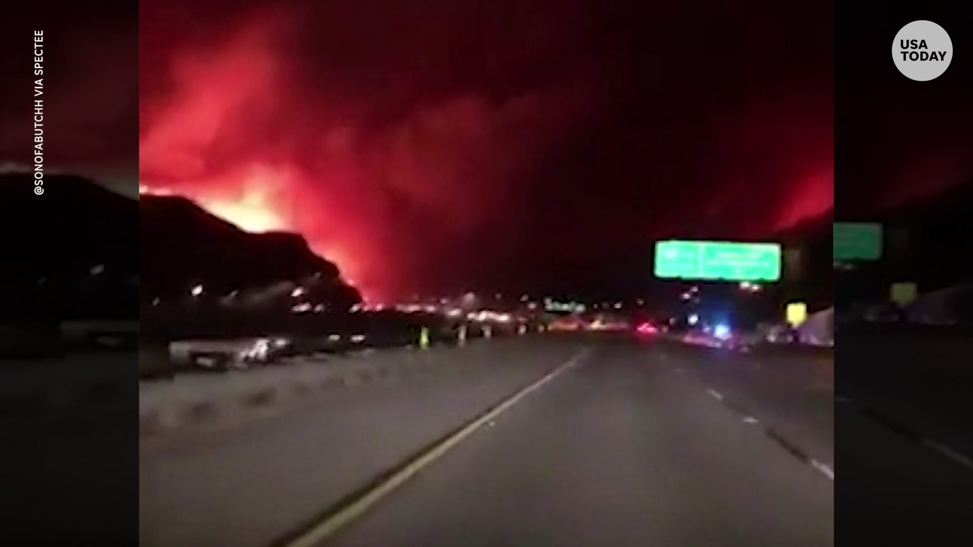 la saddleridge wildfire spreads, shuts down interstate
