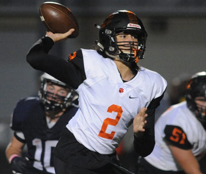 Woodrow Wilson's Devin Kargman throws a pass during Friday's football game against Shawnee at Shawnee High School, Oct. 11, 2019. 