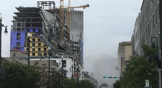 The Hard Rock hotel construction in New Orleans collapsed on Saturday, Oct. 12, 2019.