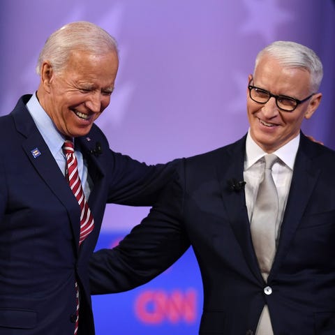 Democratic presidential hopeful former US Vice Pre