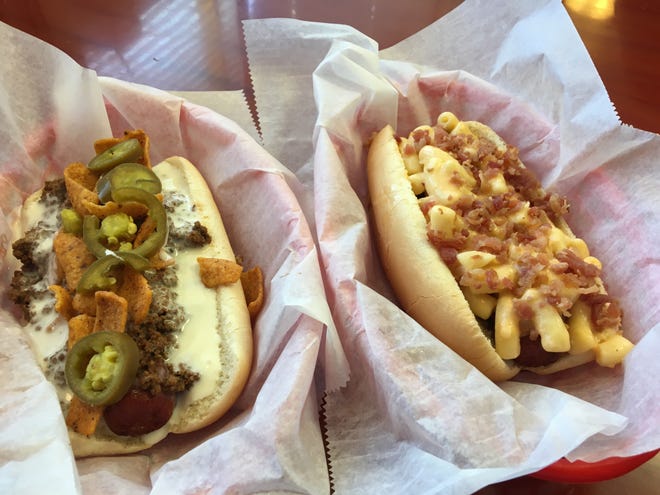 One of Battle Creek's newest spots Uncle Dogs offers unique hot dogs such as the Corn Chip Dog and the Mac & Cheese Dog.