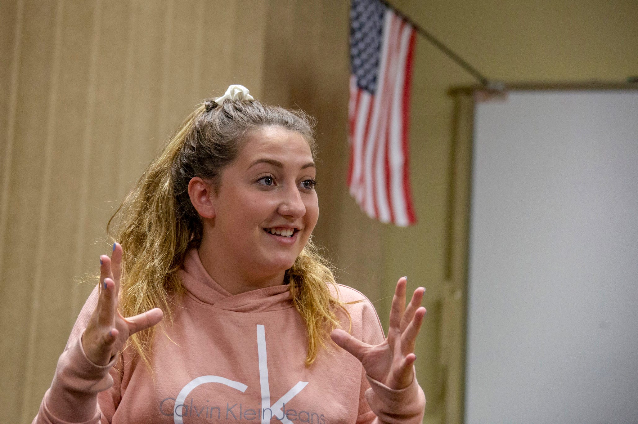 Chloe Guest, 17, of Caseville commutes to take classes that are offered by Mid-Michigan Community College at Huron Area Tech Center in Bad Axe Thursday, Sept. 19, 2019. Despite Mid-Michigan Community College being 120 miles away, It's a move by the college to help get higher education in areas without access to higher education. 


