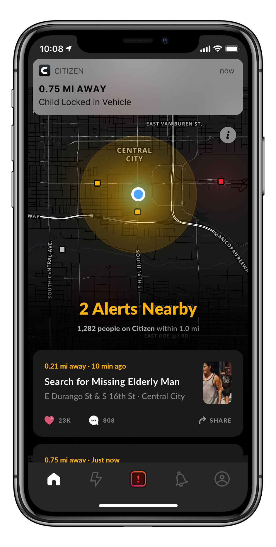 Citizen, a crime-reporting and -tracking app, comes to the Phoenix area