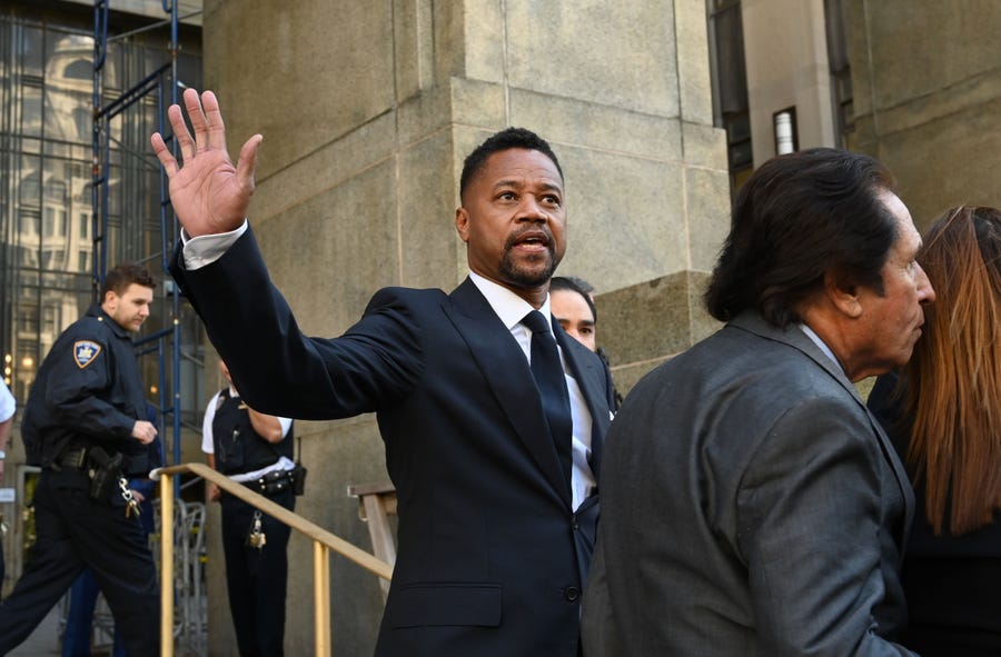 Cuba Gooding Jr. departs his arraignment in New York on Oct. 15, 2019, on a second charge of sexual misconduct. He pleaded not guilty.