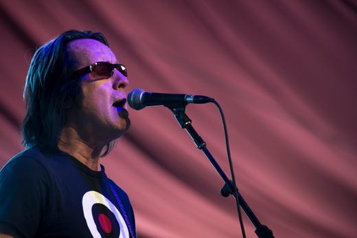 INDIO, CA - APRIL 14: Musician Todd Rundgren performs with The Lemon Twigs onstage at the Gobi tent during Coachella Valley Music And Arts Festival at Empire Polo Club on April 14, 2017 in Indio, California. (Photo by Katie Stratton/Getty Images for Coachella)