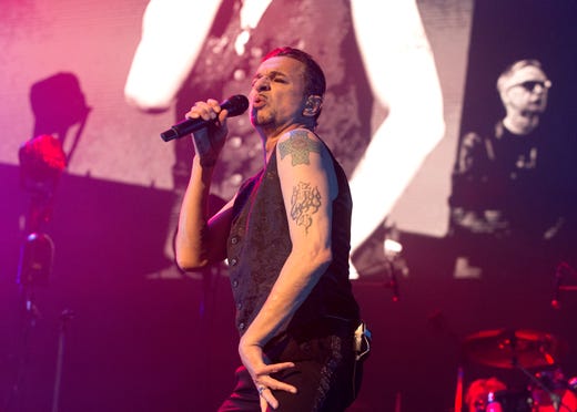 Dave Gahan of the band Depeche Mode performs in concert during their "Global Spirit Tour" at The Wells Fargo Center on Sunday, June 3, 2018, in Philadelphia. (Photo by Owen Sweeney/Invision/AP)