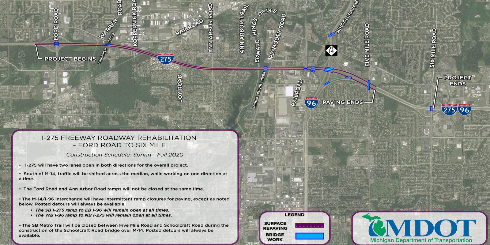 Mdot Plans 50m Repair Project For I 275 In 2020 Mdot Construction Map 2020