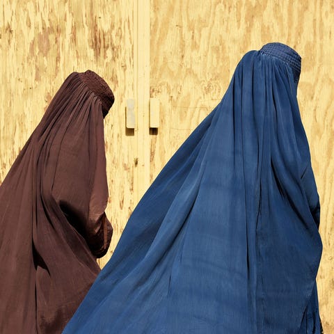 Afghan women team walk together in Kandahar, Afgha