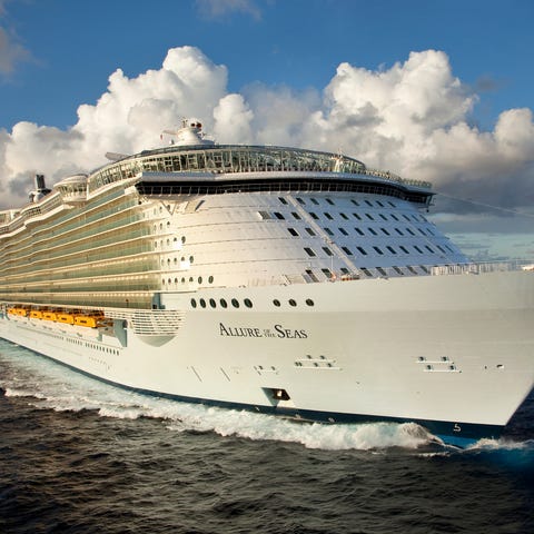 Allure of the Seas - At sea,  by the coast line of