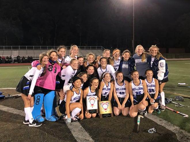The top-seeded Metuchen field hockey team won its third-straight GMC Tournament title with a 2-1 double overtime win over No. 3 Monroe on Thursday, Oct. 17, 2019 at East Brunswick High School.