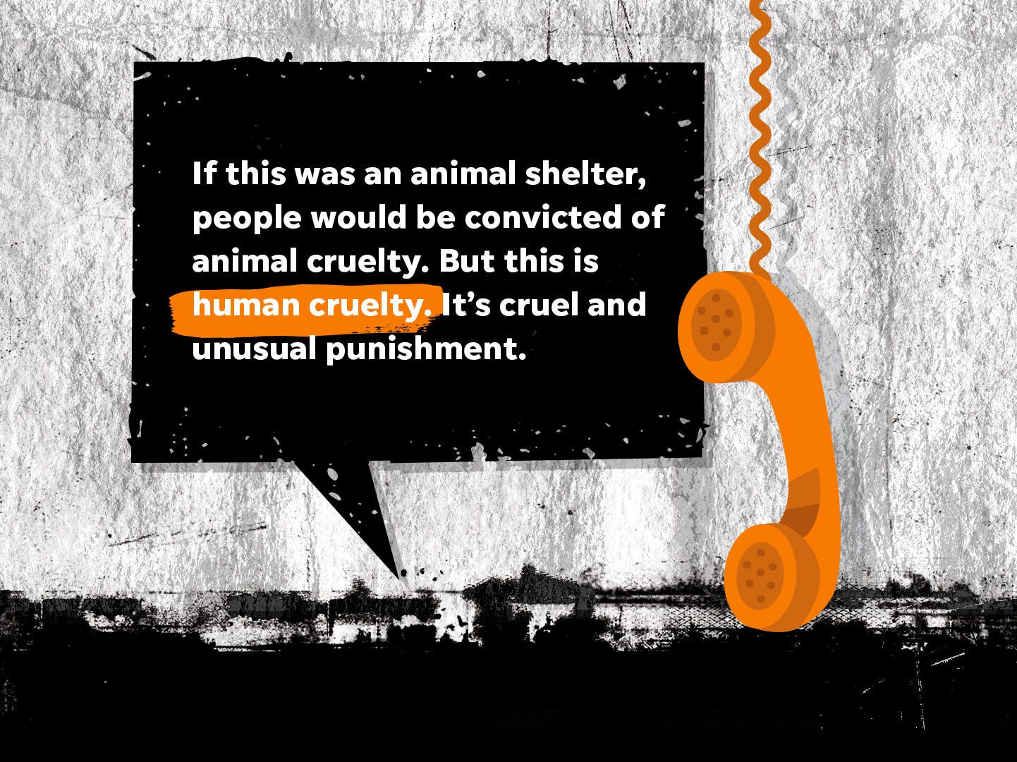 "If this was an animal shelter, people would be convicted of animal cruelty. But this is human cruelty. It’s cruel and unusual punishment."