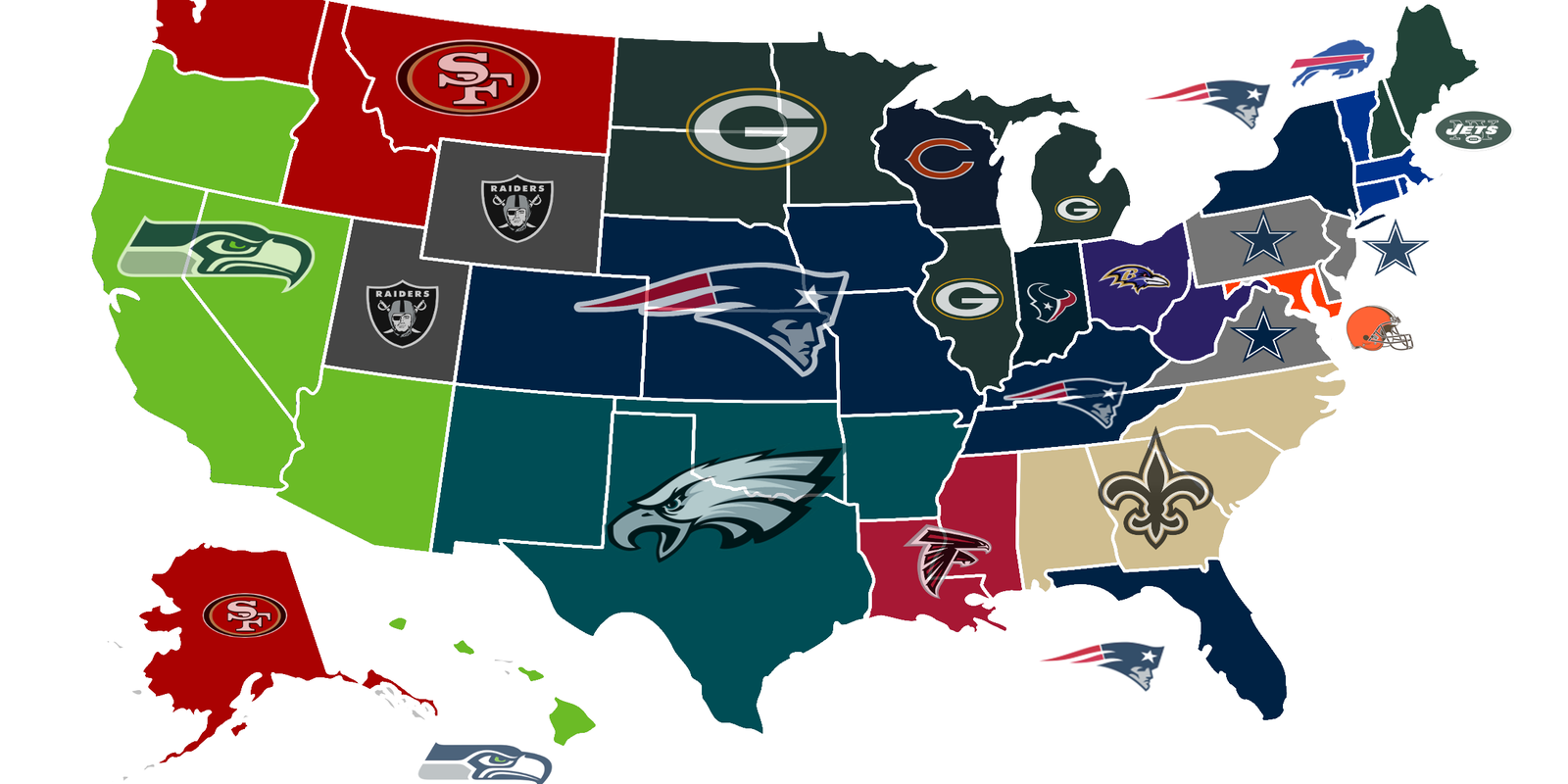 Nfl Hate Map Green Bay Packers In Study Of Teams Twitter Users Hate