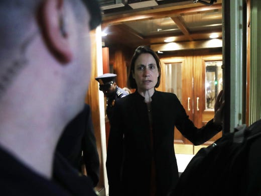 Fiona Hill, former senior director for European and Russian affairs on the National Security Council, walks out of the U.S. Capitol after a closed door hearing, Oct. 11, 2019 in Washington, DC. Hill is the first former White House official to testify in the House's formal impeachment investigation of President Donald Trump.
