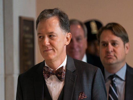 George Kent, Deputy Assistant Secretary of State for Europe and Eurasia, arrives for his deposition amid the US House of Representatives' impeachment inquiry into President Trump in the US Capitol in Washington, DC. Kent told lawmakers that he raised red flags about Rudy Giuliani's efforts to pressure Ukraine more than six months ago, according to a Democratic lawmaker. 