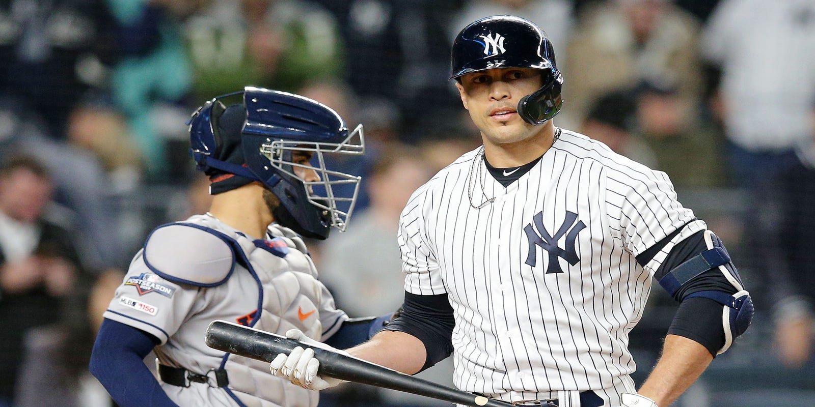 Giancarlo Stanton Out For Yankees In Alcs Game 6 Edwin Encarnacion In