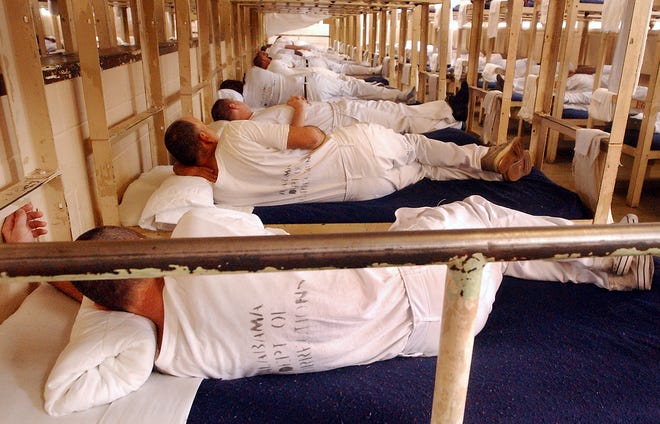 Overcrowding has been a habitual problem in Alabama's prisons. This 2003 photo shows the E Block of the Kilby Correctional Facilty filled to capacity.