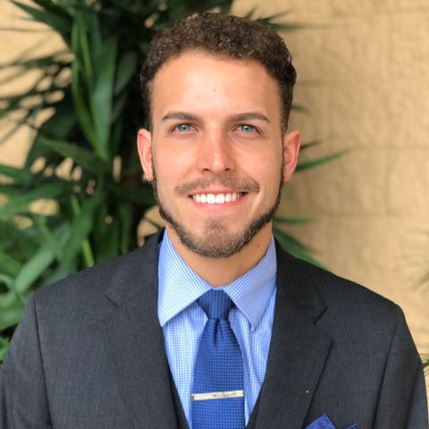 American Airlines flight attendant Cameron Blackmo