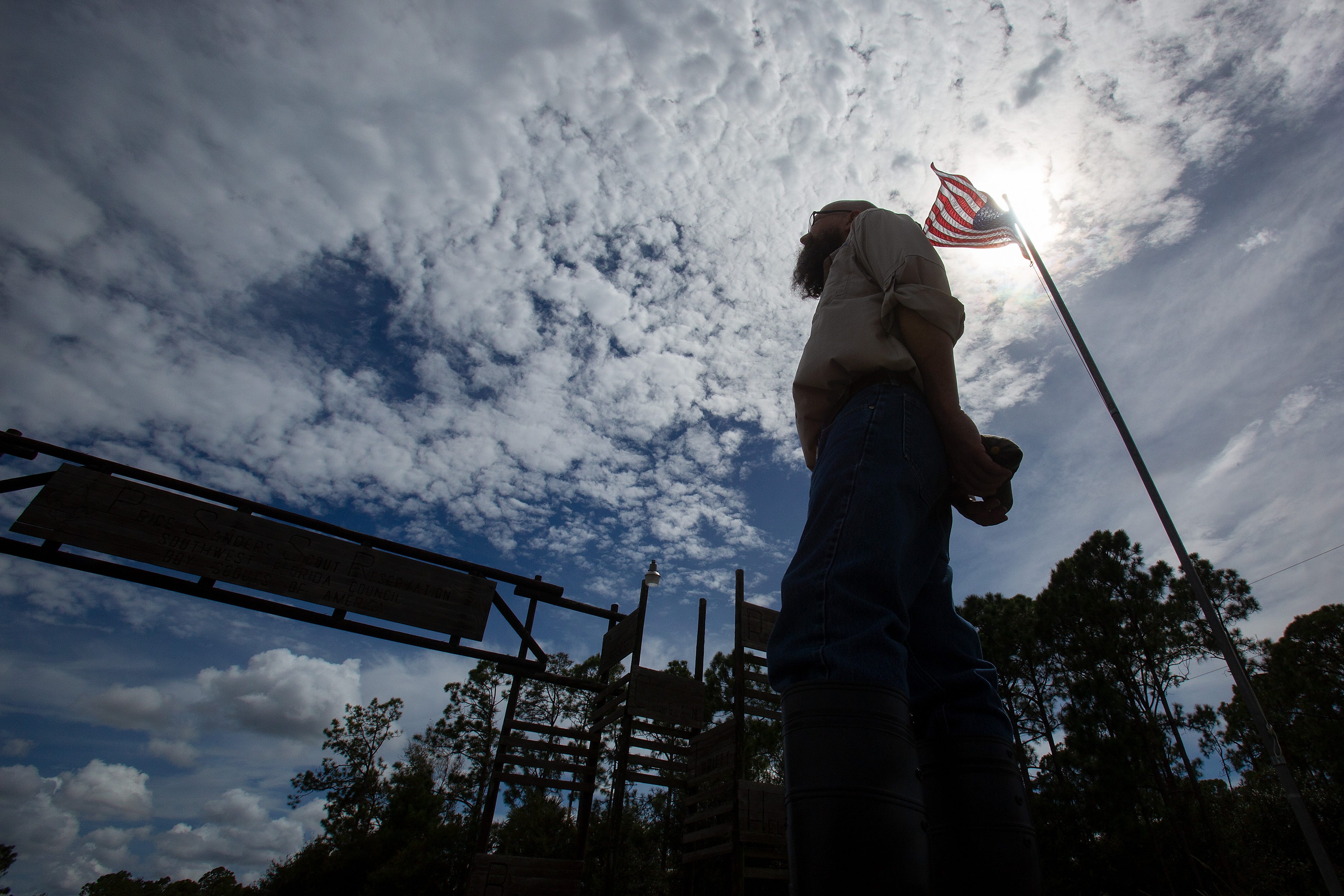 Aaron Averhart stands outside Camp Miles in Punta Gorda on Sept. 4, 2019. Averhart says that when he attended the camp in the late 1980s as a young Boy Scout, he was sexually abused by the camp's waterfront director, Bill Sheehan.