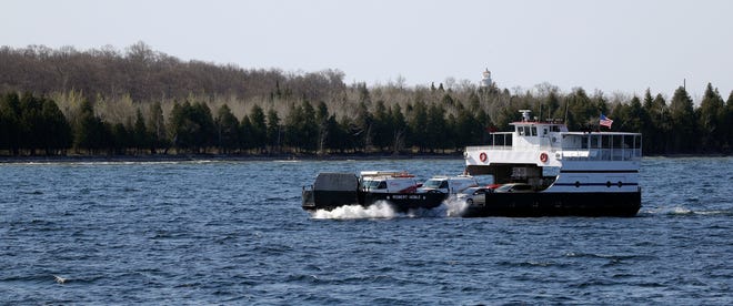 A Washington Island Ferry Line vessel makes the 30-minute trip between Northport and Washington Island on May 17. 
 Sarah Kloepping/USA TODAY NETWORK-Wisconsin