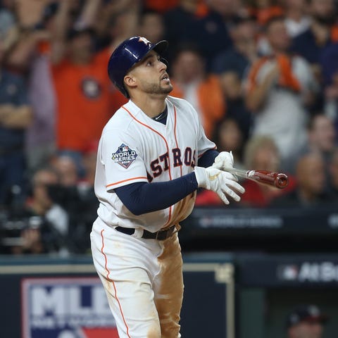 George Springer hits an RBI double in the eighth i