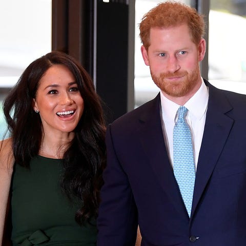 Britain's Prince Harry, Duke of Sussex, and his wi