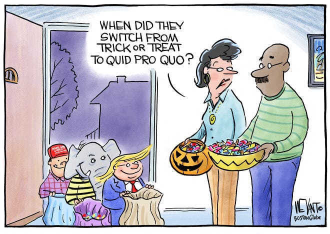 Trick or treat becomes quid pro quo.