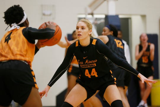 UTEP's Katarina Zec during practice Thursday, Oct. 24, at the Foster Stevens Center at UTEP in El Paso. 
